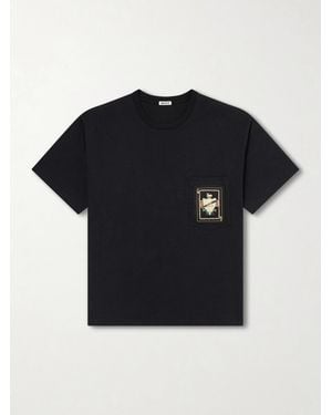 Bode Logo-appliquéd Cotton-jersey T-shirt - Black