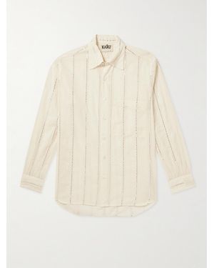 Kartik Research Embellished Embroidered Cotton-Gauze Shirt - Natural