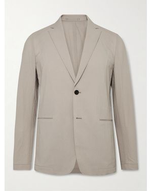 Theory Clinton Slim-fit Unstructured Crinkled Nylon-blend Blazer - Grey