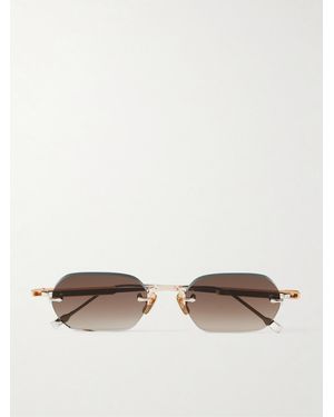 sato Terebellum Iv Square-frame Titanium Sunglasses - Natural