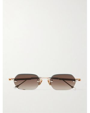 sato Terebellum Iv Square-frame Titanium Sunglasses - Natural