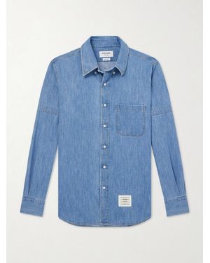 Thom Browne Denim-Effect Cotton Shirt - Blau