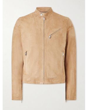 Dolce & Gabbana Slim-fit Suede Jacket - Natural