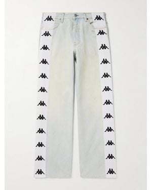 Acne Studios Kappa Straight-leg Webbing-trimmed Jeans - Grey