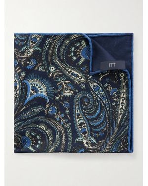 dunhill Printed Silk-Satin Pocket Square - Blau