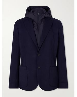 Sease Hodded Virgin Wool Blazer - Blue