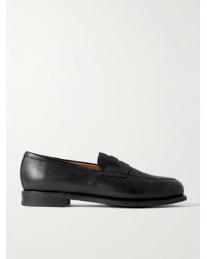 Morjas Pennyloafers aus vollnarbigem Leder - Schwarz