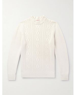 Brunello Cucinelli Cable-Knit Cashmere Mock-Neck Jumper - Natural