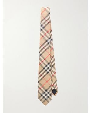 Burberry Archive Checked Silk-Twill Tie - White