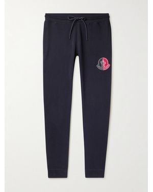 Moncler Genius 2 Moncler 1952 Tapered Logo-Appliquéd Cotton-Jersey Sweatpants - Blue