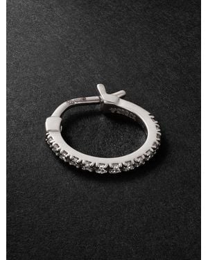 KOLOURS JEWELRY Luna Spectra Small White Gold Diamond Single Hoop Earring - Black