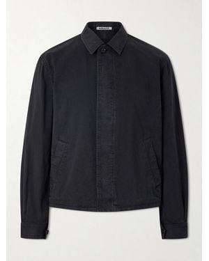 AURALEE Garment-Dyed Cotton-Twill Blouson Jacket - Blue