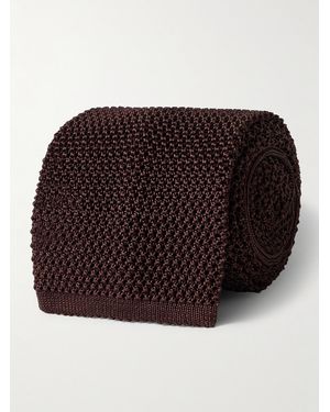 Rubinacci 8Cm Knitted Silk Tie - Brown