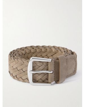 Loro Piana 4Cm Woven Suede Belt - Brown