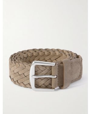 Loro Piana 4Cm Woven Suede Belt - Brown