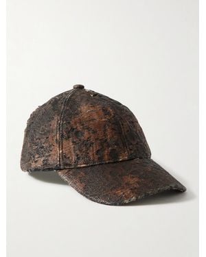 Acne Studios Carliy Distressed Coated Cotton-Twill Baseball Cap - Brown