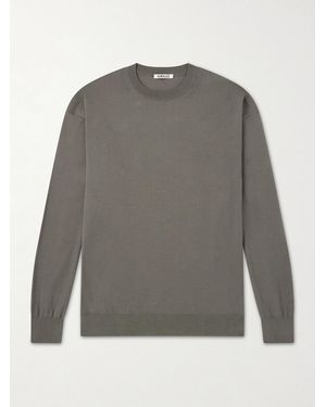 AURALEE Luster Knitted T-Shirt - Grey