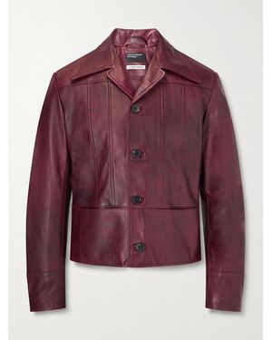 Enfants Riches Deprimes Nick Slim-fit Cropped Leather Jacket - Red