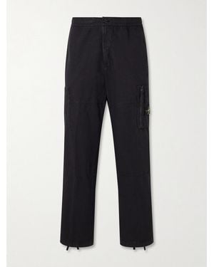 Stone Island Wide-Leg Cotton Ripstop Cargo Trousers - Blue
