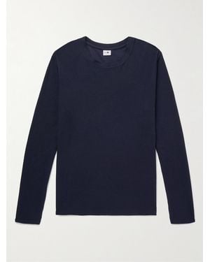 NN07 Clive Waffle-Knit Cotton And Modal-Blend T-Shirt - Blue