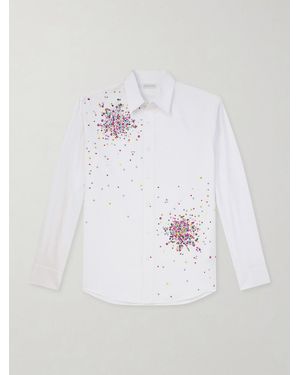 Dries Van Noten Embellished Cotton-Poplin Shirt - Bianco