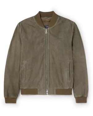 MR P. Suede Bomber Jacket - Green