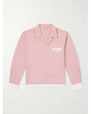Bode Heart Deco Logo-appliquéd Cotton-faille Shirt - Pink