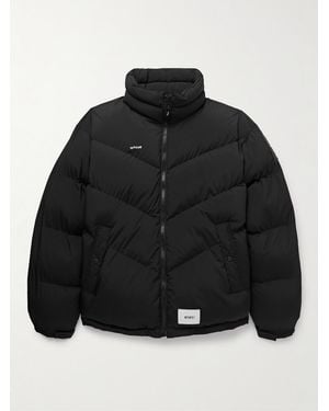 WTAPS Logo-Embroidered Quilted Shell Down Jacket - Black