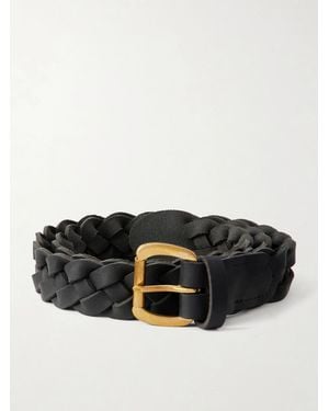 Visvim 3Cm Braided Leather Belt - Black