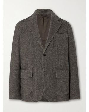 Hartford Joey Herringbone Wool-Blend Blazer - Grey