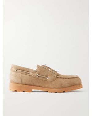 Studio Nicholson Lace-Up Boat Suede Shoes - Natural