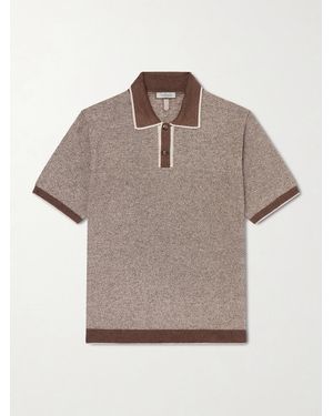 Canali Linen, Silk, Cotton And Modal-Blend Terry Polo Shirt - Grey