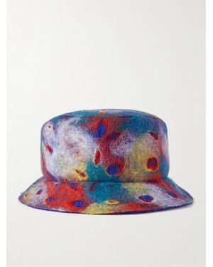 ZEGNA X THE ELDER STATESMAN Wool-Felt Bucket Hat - Blue