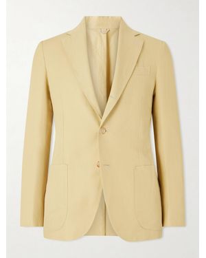 De Petrillo Linen And Cotton-Blend Blazer - Neutro