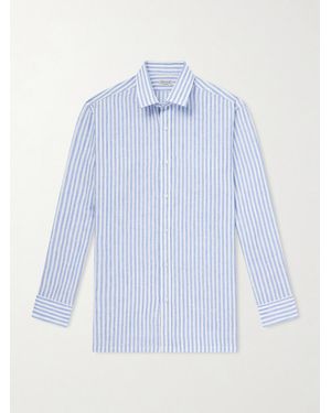 Charvet Striped Linen Shirt - Blue