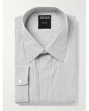 ZEGNA Striped Cotton Shirt - Grey