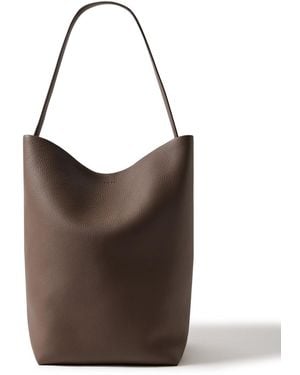 The Row Large Full-Grain Leather Tote Bag - Brown