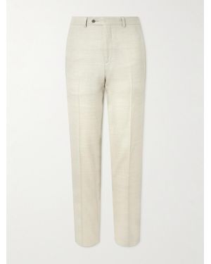 Rubinacci Luca Tapered Herringbone Linen Suit Trousers - Natural