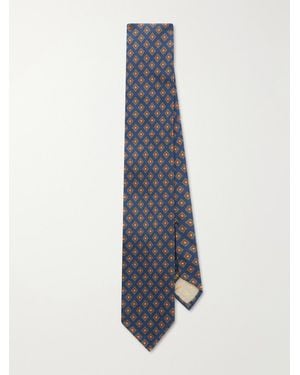 Rubinacci 8Cm Printed Silk-Twill Tie - Blue