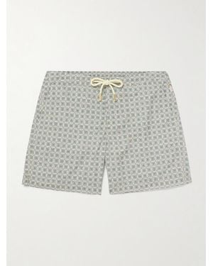 Orlebar Brown Bulldog Solstice Straight-Leg Long-Length Printed Recycled Swim Shorts - Grey