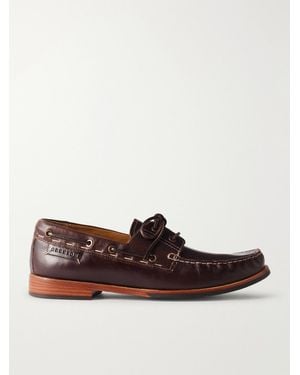 Grenson Claude Leather Boat Shoes - Brown