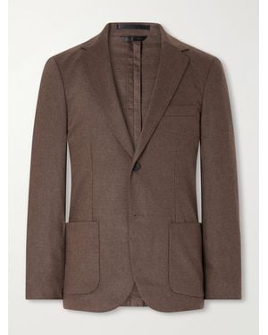 Sunspel Wool And Cashmere-Blend Flannel Suit Jacket - Brown