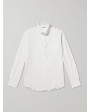 Sunspel Button-Down Collar Cotton Oxford Shirt - White