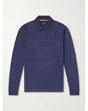 Sease Cotton And Cashmere-Blend Jersey Polo Shirt - Blue