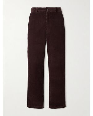 The Elder Statesman Straight-Leg Cotton-Corduroy Trousers - Purple
