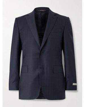 Canali Slim-fit Super 130s Wool Suit Jacket - Blue