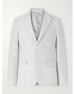 MR P. Delave Linen Check Suit Jacket - Grey