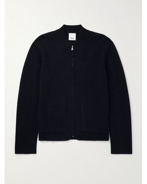 Allude Virgin Wool And Cashmere-blend Bomber Jacket - Blue