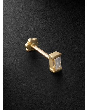 Maria Tash Baguette einzelner Ohrstecker aus 18 Karat Gold mit Diamant - Schwarz