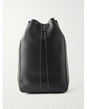 Tom Ford T Line Leather Drawstring Backpack - Schwarz
